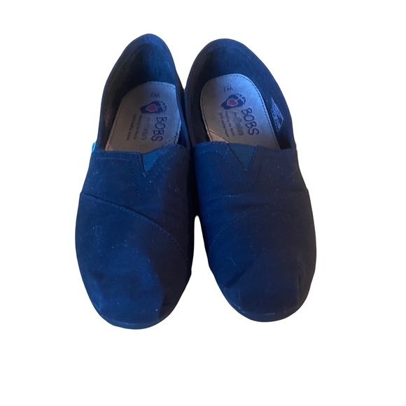 BOBS from Skechers black earth day  Slip-On Shoes flats fabric size W9 - Picture 1 of 7